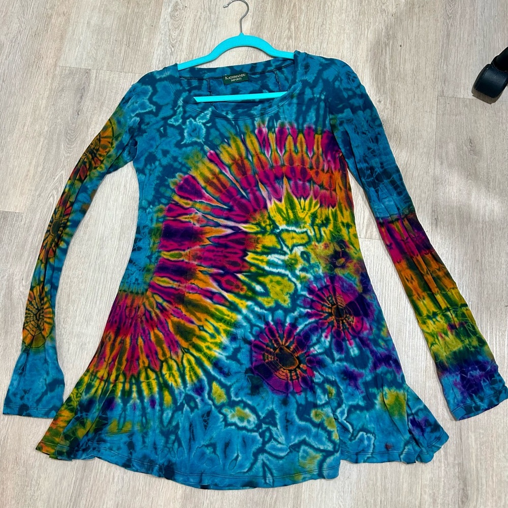 Kathmandu Import Tie-Dye Long Sleeve Swing Dress S/M